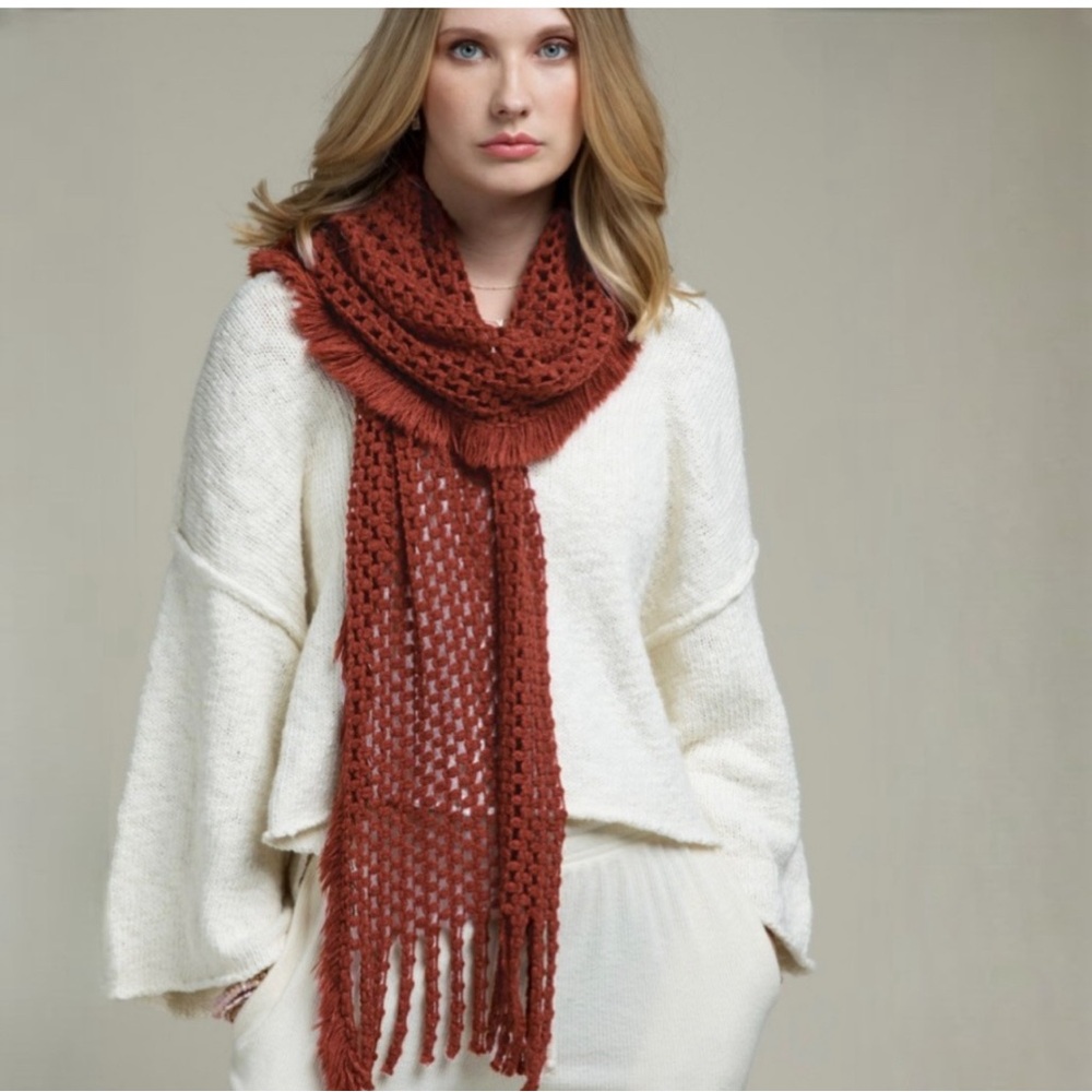🍁New Fall/Winter🍁 Rust Knit Weave Tassel
Scarf